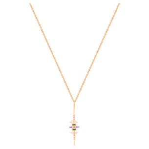 Fireworks Fiesta Diamond and Precious Gem Necklace in 18k Rose Gold