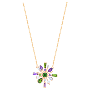 Fireworks Fiesta Diamond and Precious Gem Necklace in 18k Rose Gold