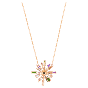 Fireworks Fiesta Diamond and Precious Gem Necklace in 18k Rose Gold