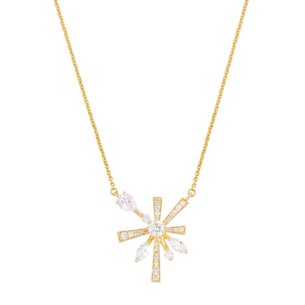 Fireworks Sparkles 18k Yellow Gold Diamond Necklace