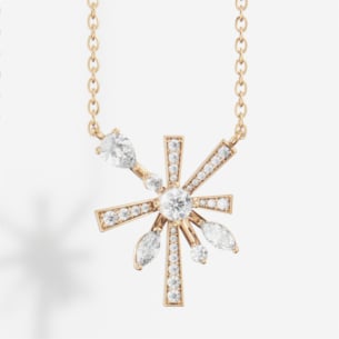 Fireworks Sparkles 18k Yellow Gold Diamond Necklace