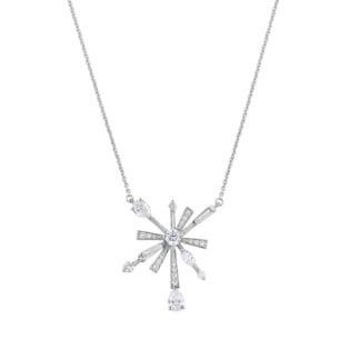 Fireworks Sparkles 18k White Gold Diamond Necklace