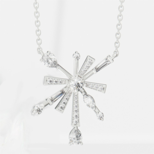 Fireworks Sparkles 18k White Gold Diamond Necklace