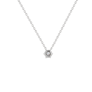 Gaia Hexagon Diamond Pendant Chain In 18K White Gold