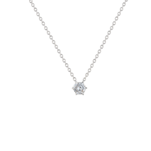 Gaia Hexagon Diamond Pendant Chain In 18K White Gold