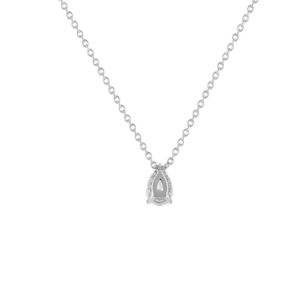 Gaia Pear Diamond Pendant Chain In 18K White Gold