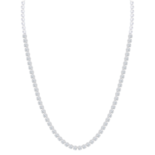 Gaia Eternity 12.2 Carat Lab-Grown Diamond Riviere Necklace in 18K White Gold 