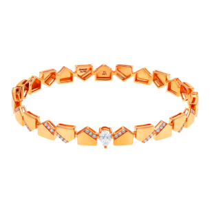 Glacial  Bangle  in 18K Rose  Gold Studded  with  Diamonds