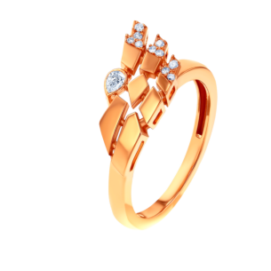 Glacial Ring  in 18K Rose  Gold Studded Diamonds