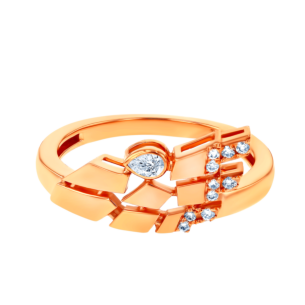 Glacial Ring  in 18K Rose  Gold Studded Diamonds