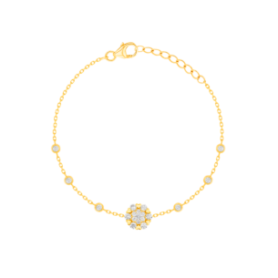 H2H Bracelet  in 18K Yellow Gold Studded  with  Diamonds