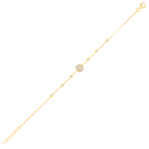 H2H Bracelet  in 18K Yellow Gold Studded  with  Diamonds