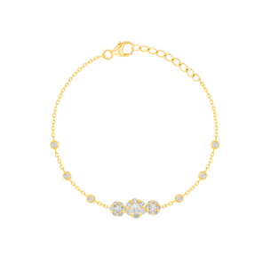 H2H  Bracelet  in 18K Yellow  Gold Studded  with  Diamonds