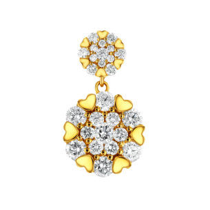 H2H Earring  in 18K Yellow  Gold Studded with Diamonds