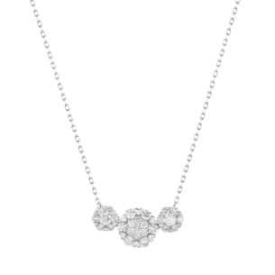 H2H Necklace in 18K White Gold  studded with diamonds