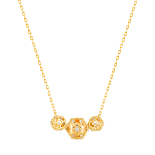 H2H  Necklace  in 18K Yellow Gold Studded  with  Diamonds