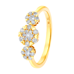 H2H  Ring  in 18K Yellow Gold Studded with  Diamonds