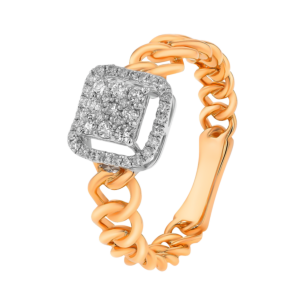 Havana Miami Ring In 18K Rose Gold And Studded With Diamond