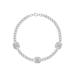 Havana Miami Bracelet In 18K White Gold And Studded With Diamond