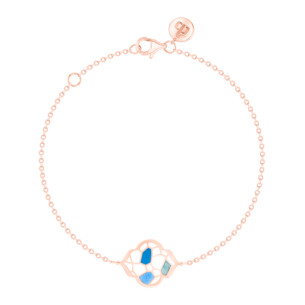 Jal Crystal Blue Waves 18K Rose Gold Bracelet 