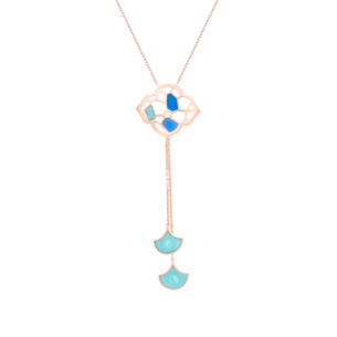 Jal Crystal Blue Waves 18K Rose Gold Necklace