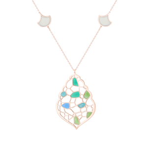 Jal Emerald Green Sea 18K Rose Gold Necklace