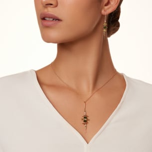 Fireworks Fiesta Diamond and Precious Gem Necklace in 18k Rose Gold