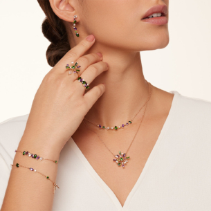 Fireworks Fiesta Diamond and Precious Gem Ring in 18k Rose Gold