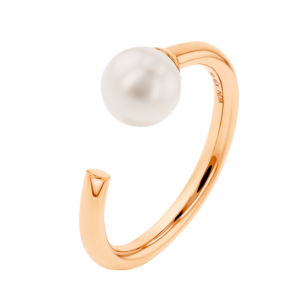 Kiku Glow Open Ring in 18K Rose Gold With a Freshwater Pearl