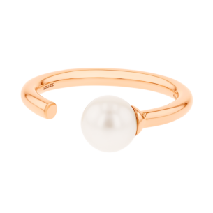 Kiku Glow Open Ring in 18K Rose Gold With a Freshwater Pearl