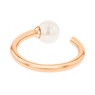 Kiku Glow Open Ring in 18K Rose Gold With a Freshwater Pearl