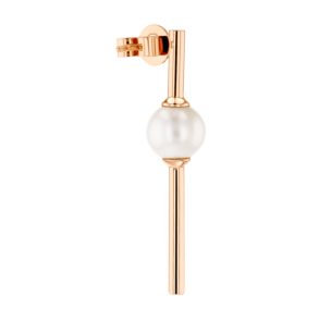 Kiku Glow Earrings in 18K Rose Gold With Two Freshwater Pearls on Straight Bar