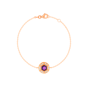 Kanzi Bracelet in 18K Rose Gold and studded with Purple Amethyst