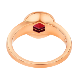 Kanzi Ring in 18K Rose Gold and studded with Raspberry Rhodolite