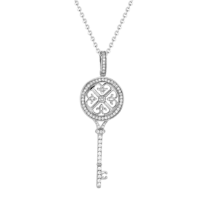 Mother Daughter Lace 2 Necklace Set Small & Medium in 18K White Gold 