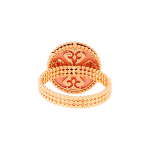 Lace Single Medallion Ring in 18K Rose Gold With Pink Opal And Diamonds