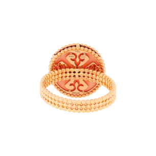 Lace Single Medallion Ring in 18K Rose Gold With Pink Opal And Diamonds