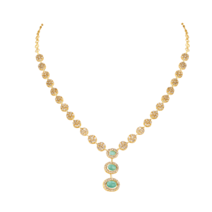 Legacy 22k Yellow Gold Diamond & Emerald Necklace and Earrings
