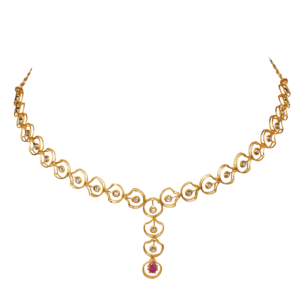 Legacy Diamond & Ruby Necklace & Earring in 22K Gold