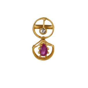 Legacy Diamond & Ruby Necklace & Earring in 22K Gold