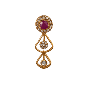 Legacy Diamond & Ruby Necklace & Earring in 22K Gold