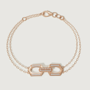 Links 18k Rose Gold Diamond Bracelet