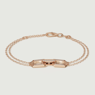 Links 18k Rose Gold Diamond Bracelet