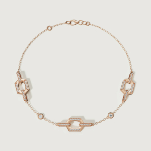 Links 18k Rose Gold Diamond Bracelet