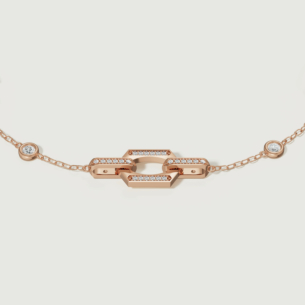 Links 18k Rose Gold Diamond Bracelet