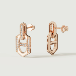 Links DD Iconica 18k Rose Gold Diamond Earrings