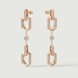 Links 18k Rose Gold Diamond Earrings