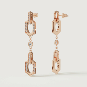 Links 18k Rose Gold Diamond Earrings