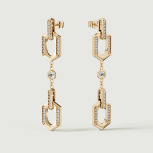 Links 18k Yellow Gold Diamond Earrings