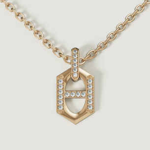 Links DD Iconica 18k Rose Gold Diamond Necklace